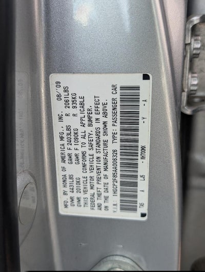 2010 Honda Accord Sedan EX-L Automatic