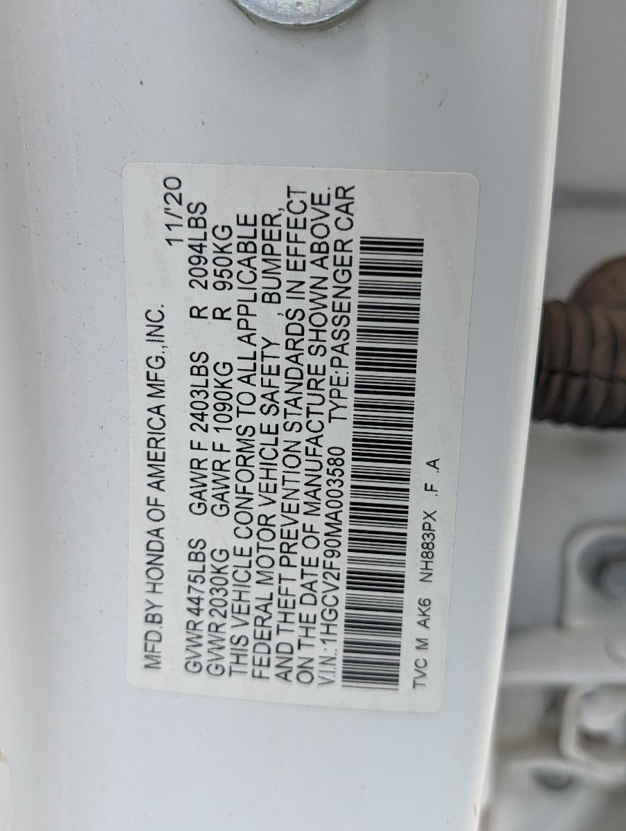2021 Honda Accord Sedan Touring 2.0T Automatic