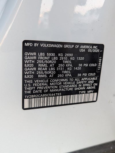 2025 Volkswagen Atlas 2.0T SEL 4MOTION