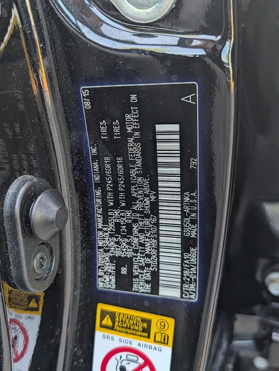 2015 Toyota Highlander FWD 4dr V6 LE (GS)