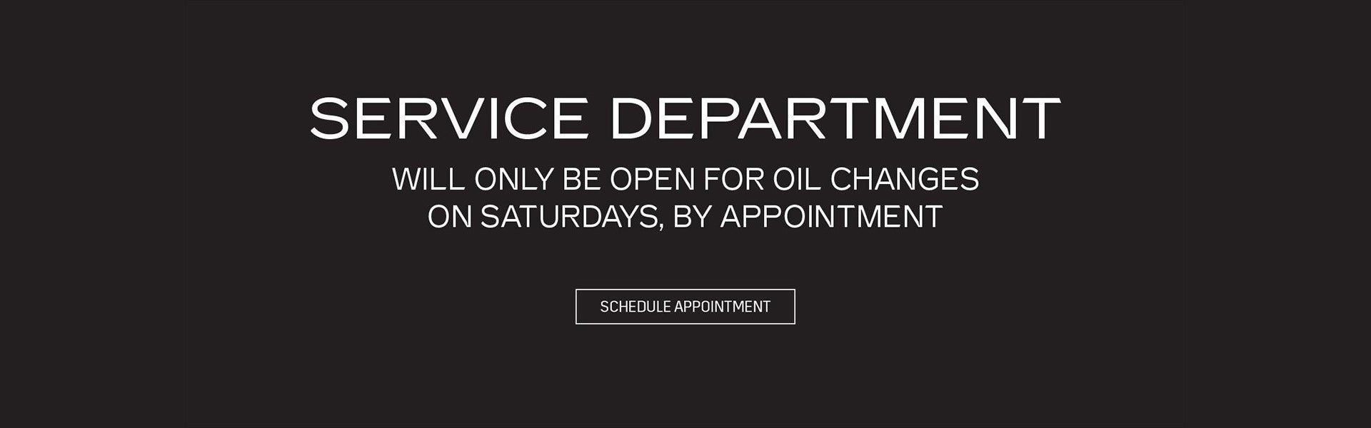 Service department - schedule appointment